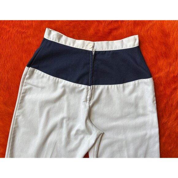 Vintage 70s High Waist Sailor Pants | Nautical Wide Leg Trousers | sz 26 - Picture 6 of 9